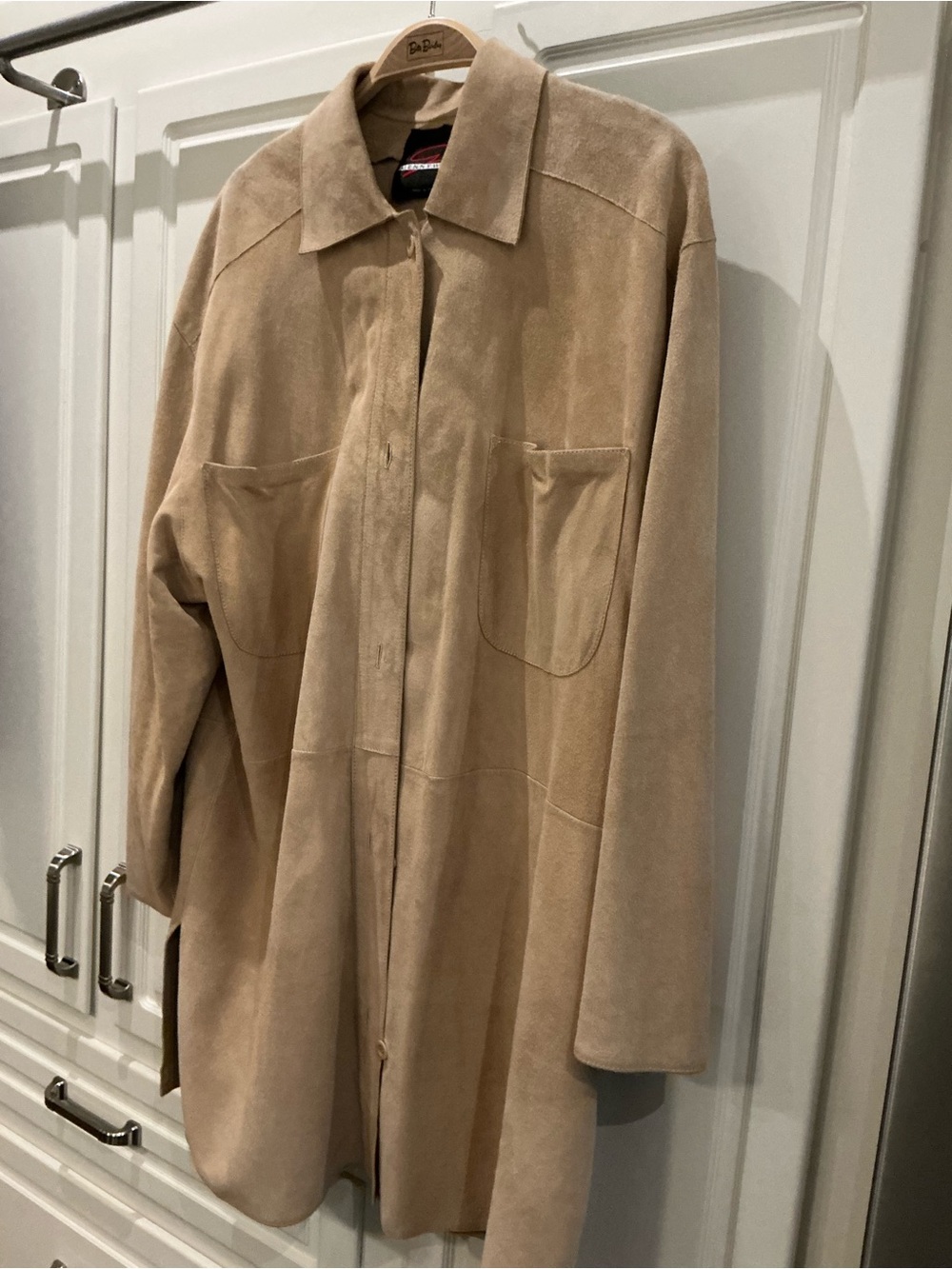 Suede relaxed light suede shirt like Jacket — Tan